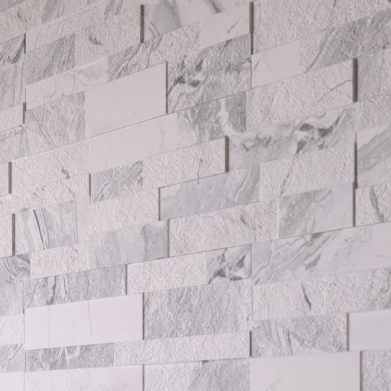 Oswalda White Split Face Effects Porcelain Tile 150X610mm
