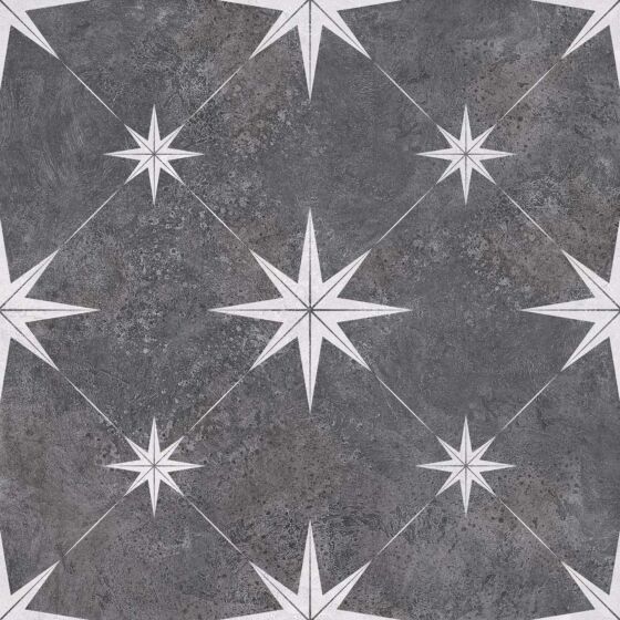 Vincentt Charcoal Patterned Ceramic Wall & Floor Tile 335x335mm