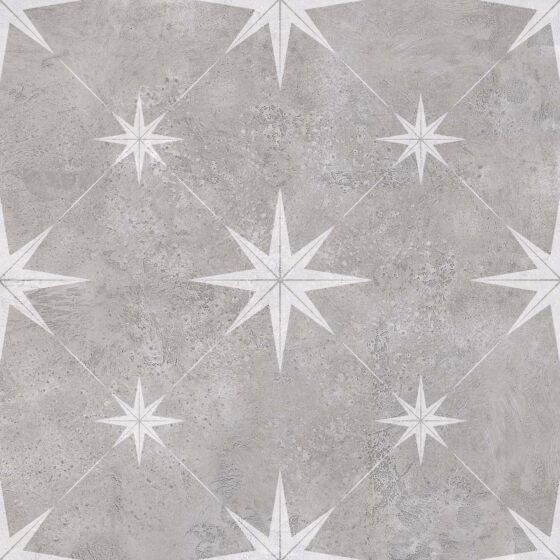 Vincentt Grey Patterned Ceramic Wall & Floor Tile 335x335mm